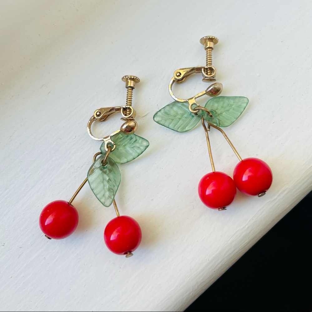 Cherry Earrings- Screw on